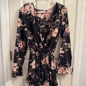 Honey Punch Floral Patterned Romper
